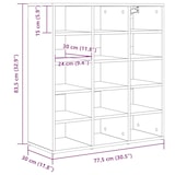 thumbnail of vidaXL Schuhschrank Betongrau 77,5 x 30 x 83,5 cm Holzwerkstoff