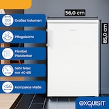 thumbnail of Exquisit Kühlschrank ohne Gefrierfach, 133 Liter, Vollraumkühlschrank freistehend, Türanschlag Wechselbar, KS516-V-H-010E weiss
