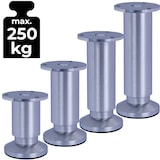 thumbnail of 8 Möbelfüße Sofafuß Möbelbeine ALUMINIUM gebürstet Höhe 18 cm 38 mm stabile Ausführung Sofa Bett