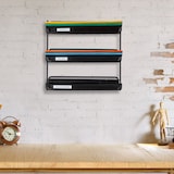 thumbnail of Relaxdays Briefablage Metall, 3 Fächer zum Beschriften, A4, Büro & Arbeitszimmer, Wandmontage, HBT 32x33x25 cm, schwarz