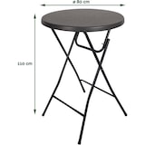 thumbnail of BRASQ Statafel Zwart ø80 x 110 cm - Bartafel - Vouwtafel - Inklapbaar van kunststof en metaal voor binnen en buiten