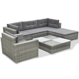 thumbnail of vidaXL 6-tlg. Garten-Lounge-Set mit Auflagen Poly Rattan Grau