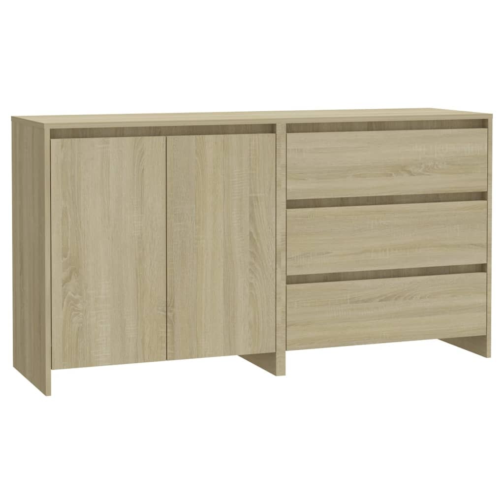 Helloshop26 - Buffet Sideboard Kommode Kleiderschrank Aufbewahrungsmöbel Organizer Küche Wohnzimmer Lounges 2er-Set Sonoma 02_0036829