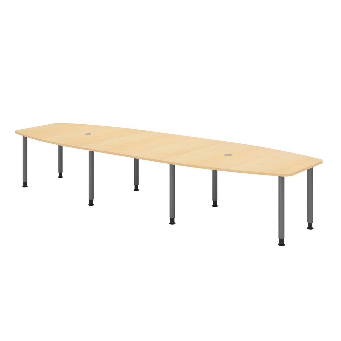 Hammerbacher-Konferenztisch 400cm/8 Rundrohrfüße Ahorn-VKT40C/3/G