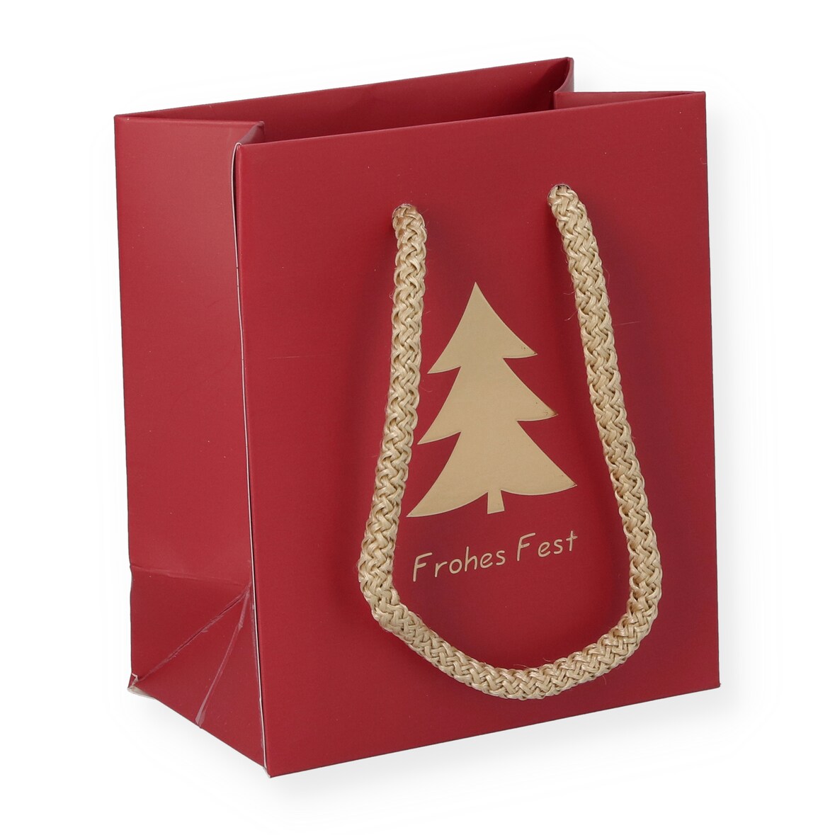 Nette 25 Weihnachtstaschen mit Kordel Motiv Goldtanne Papiertaschen 12+7x14cm