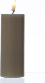 thumbnail of LED Kerze Mia Deluxe Echtwachs Wachsspiegel flackernd H: 12,5cm D: 7,5cm taupe