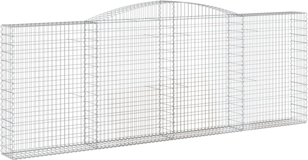 vidaXL Gabionen mit Hochbogen 2 Stk. 400x30x140/160cm Verzinktes Eisen
