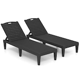 thumbnail of Helloshop26 - Lot de 2 chaises longues jardin 156,21 x 54,61 x 82,55 cm dossier réglable confortable design moderne en PP noir 20_0011794