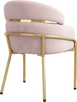 thumbnail of Esszimmerstuhl Samt Rosa 79x53x45 cm mit Metallbeinen ergonomischer Sitz komfortabel pflegeleicht modern für Essbereich Wohnbereich