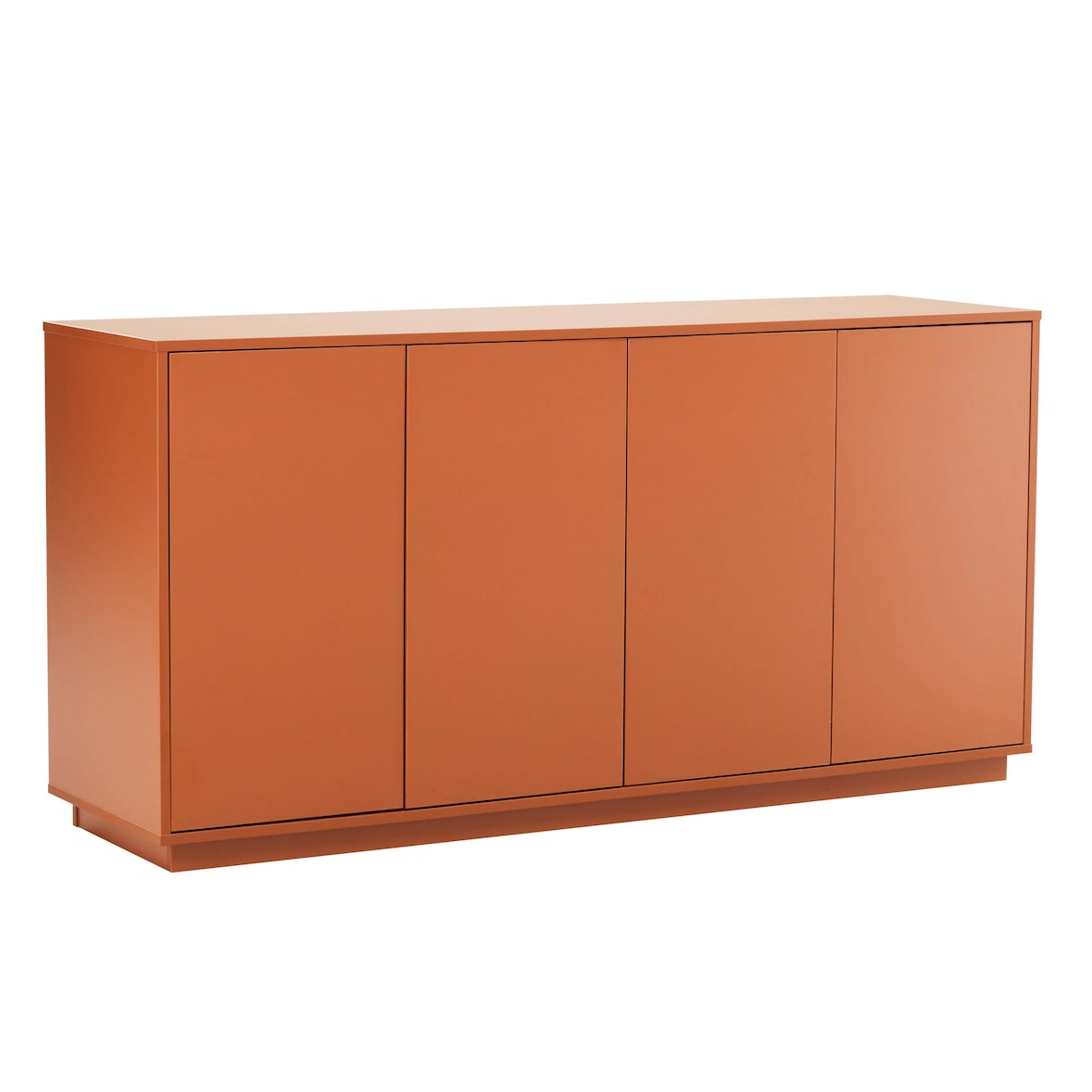 Aparador moderno rectangular de 4 puertas, 160 cm, Naranja