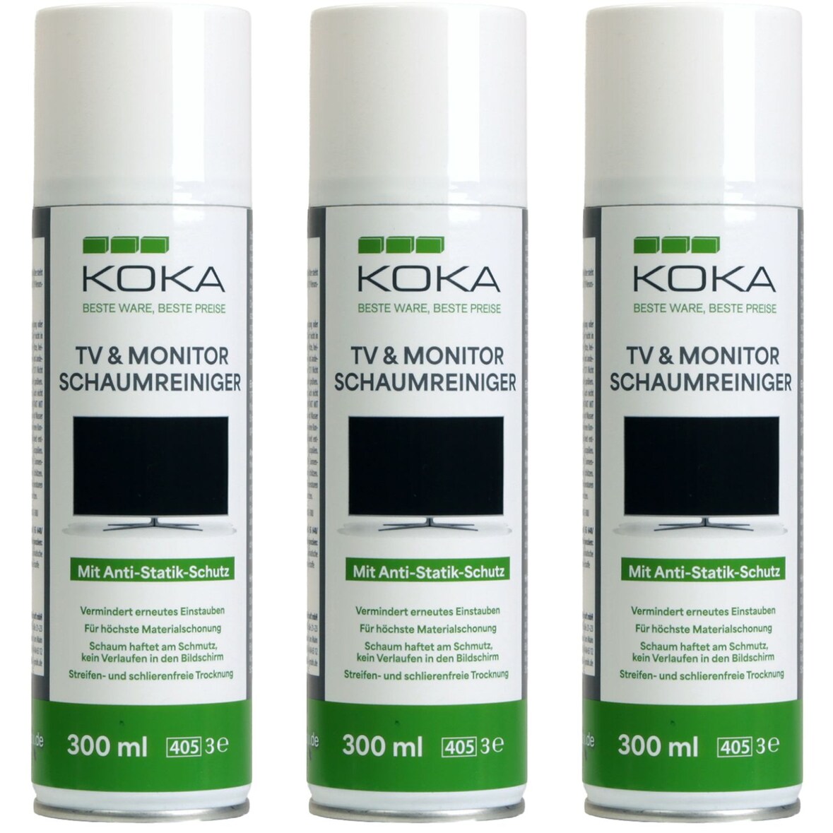 3x TV & Monitor Schaumreiniger je 300ml