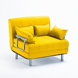 thumbnail of Divano poltrona letto piazza e mezza pieghevole tessuto Deborah Twin - Giallo-PU686TEXSP