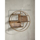 thumbnail of Wandregal Rattan 62x62x17 cm Hängeregal Massivholz / Metall Industrial, Schweberegal Wiener Geflecht Rund Wand, Regal Hängend Offen