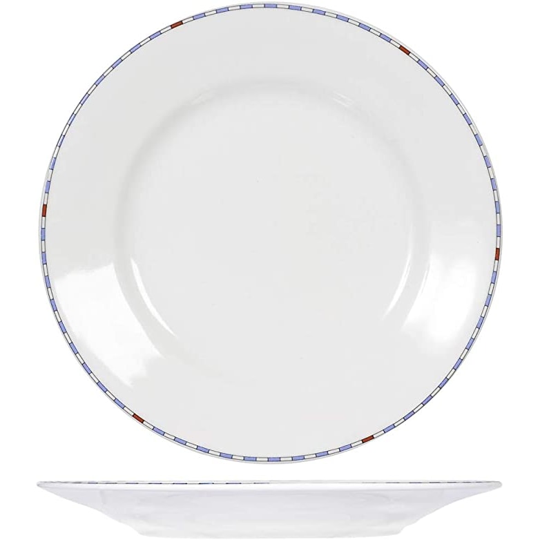 H&H Set 6 Piatti Piani Astrid Tavola Piano Porcellana, Bianco, Cm 26