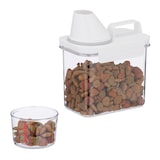 thumbnail of Relaxdays Futter Aufbewahrungsbox, Messbecher, luftdichter Deckel, 1,1 l, Trockenfutter, Müsli, Waschpulver, transparent
