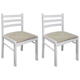 thumbnail of Décoshop26 - Conjunto de 2 sillas de comedor/cocina de diseño clásico en madera maciza de caucho y terciopelo blanco CDS020170