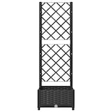 thumbnail of Helloshop26 - Jardinière bac lit surélevé plantes fleurs terrasse jardin avec treillis 40 x 40 x 121,5 cm PP noir 02_0038285