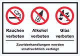 thumbnail of Schild Alkohol Rauchen Glas verboten A0 (841x1189mm)