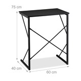thumbnail of Relaxdays Schreibtisch klein, HxBxT 75 x 60 x 40 cm, kompakter Computertisch, Laptop Arbeitstisch, MDF & Metall, schwarz