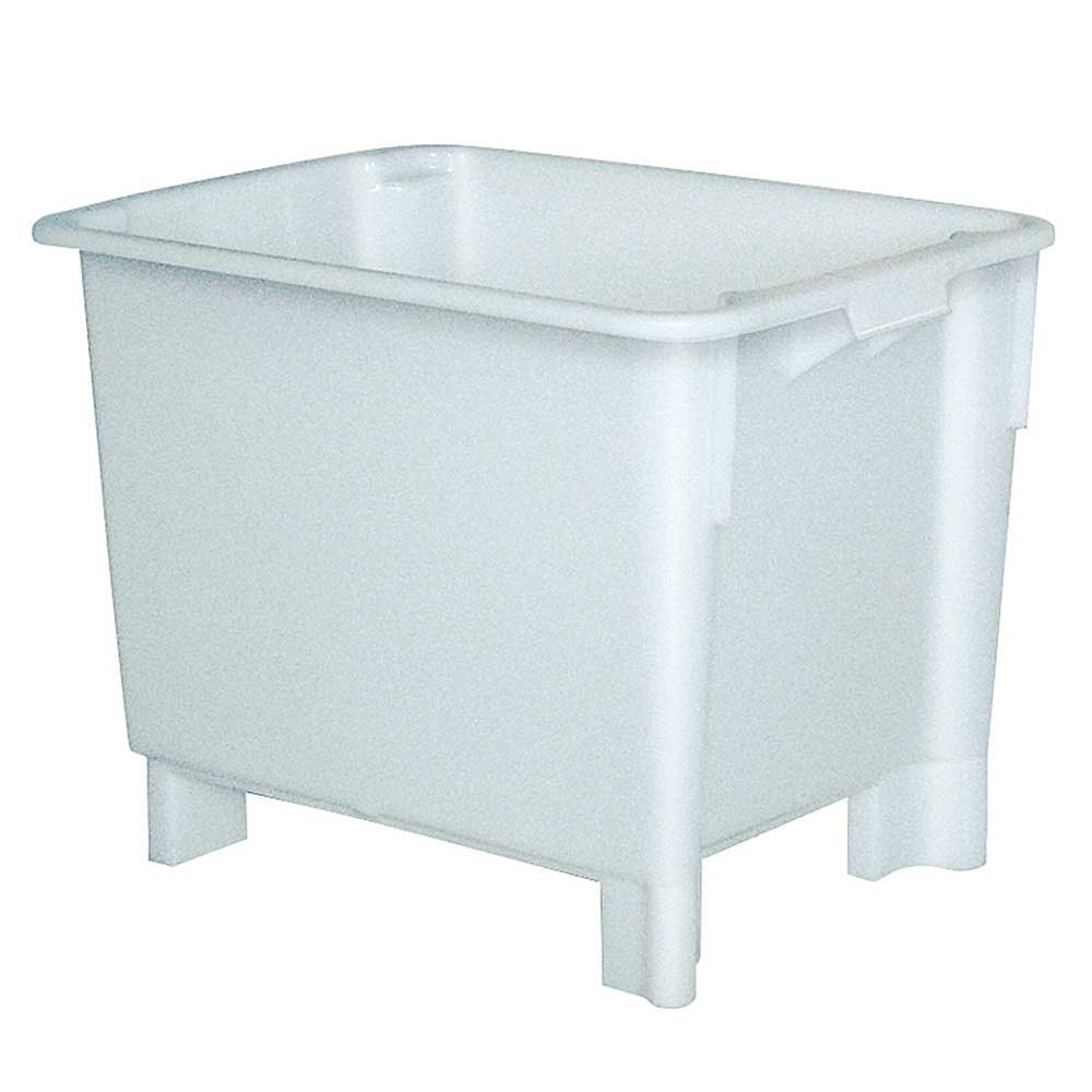 Drehstapelbehälter, LxBxH 800 x 600 x 600 mm, 170 Liter, weiß, lebensmittelecht