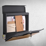 thumbnail of ML-Design Briefkasten Anthrazit-Holzoptik Edelstahl – Design-Wandbriefkasten 37 × 37 cm mit Zeitungsfach, abschließbar mit 2 Schlüsseln, moderner