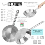 thumbnail of WellHome - Set de 3 Sartenes Ø30/32/34cm en Acero inoxidable, Aptas para inducción y SIN antiadherente