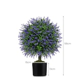 thumbnail of COSTWAY 2 Kunstplanten, 58 cm, Buxus met Lavendelbomen in Paars en Bladeren, Kunstboom met Pot
