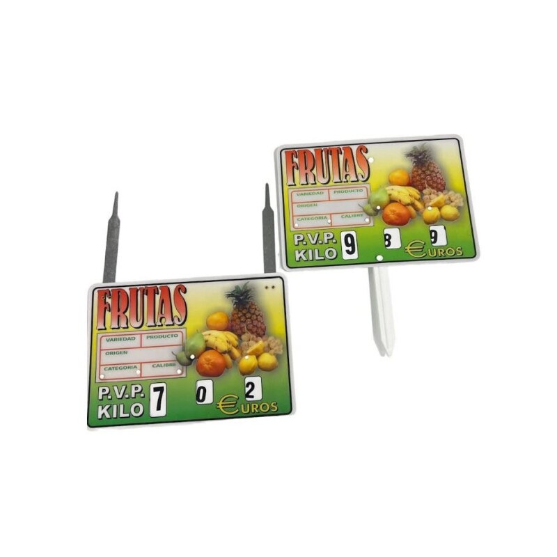 Portaprecio Fruteria Mod. Cubano - 12 ud.