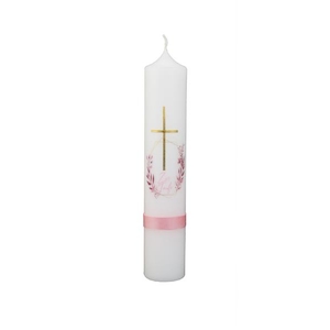 Wiedemann Kerzen Taufkerze Mädchen verziert 265 x 50 mm, mit individueller Namensverzierung