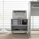thumbnail of HOMCOM mueble de impresora con ruedas soporte de impresora con compartimentos abiertos para oficina estudio 40x30x36 cm blanco
