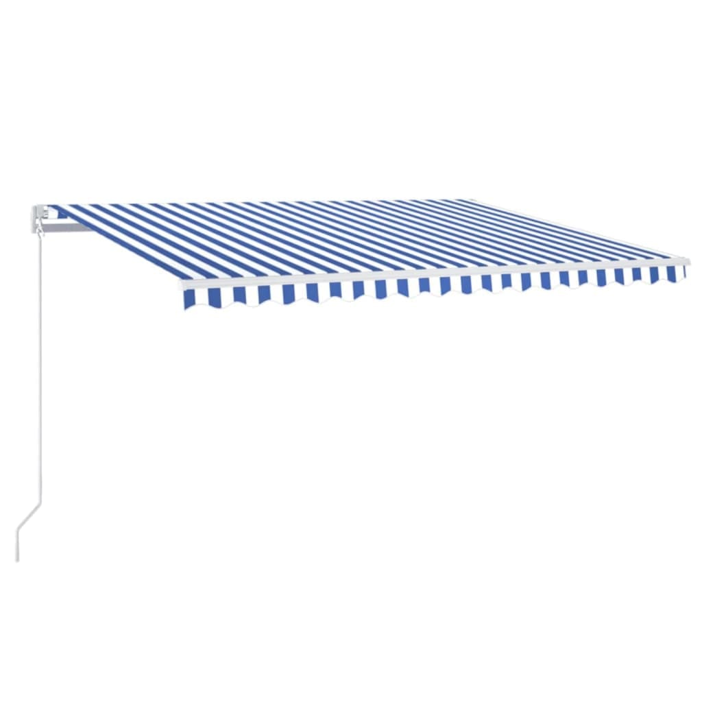 vidaXL Markise Manuell Einziehbar 400x350 cm Blau und Weiß