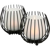 thumbnail of Windlicht Laval Eisen Glas Schwarz H 12cm 2 teilig