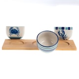 thumbnail of Tablett und seine 3 Schalen Marina - Blau Rechteck Amadeus 9x28 cm