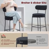thumbnail of Barhocker 2er Set Schwarz 95x52x49 cm mit Fleece Bezug Polstersitz Fußstütze und Stahlgestell moderner Minimalismus für Küche und Tresen