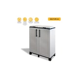 thumbnail of Cache Poubelles de tri Selectif 2 Sacs - Armoire Recyclage 68 x 37 x 90 cm Gris Clair 2 Portes 4 pieds ART PLAST