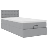 thumbnail of vidaXL Ottoman-Bett mit Matratze & LEDs Hellgrau 100x200 cm Stoff