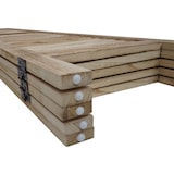 thumbnail of Paravent HWC-G30, Trennwand Sichtschutz Raumteiler, Shabby-Look 170x200cm ~ hellbraun