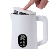 thumbnail of KLAMER Edelstahl Wasserkocher mit Temperatureinstellung 40-100°C, Warmhaltefunktion, mattweißes Kaltgehäuse, doppelwandiger 1,5L Teekocher mit 1800W,…