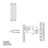 thumbnail of LuxeBath Badheizkörper Stella 370x1600mm Weiß Mittel mit Anschlussgarnitur Thermostat Universal Handtuchwärmer Handtuchtrockner