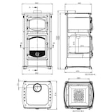 thumbnail of Kaminofen mit Backfach und Herdplatte Cucina grau - 9,7kW