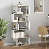 thumbnail of HOMCOM estantería librería estilo nórdico librería con 5 estantes antivuelco carga 25 kg para estudio oficina salón 70x29,5x163 cm