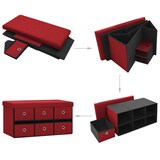 thumbnail of Helloshop26 - Klappbare Aufbewahrungsbank bordeauxrot 76 x 38 x 38 cm Kunstleder x Leinen 02_0010961