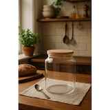 thumbnail of Tarro de cristal con tapa de madera 2,4 L - Ideal para guardar alimentos e ingredientes en la cocina - Transparente