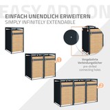thumbnail of ML-Design Mülltonnenbox 3er Anthrazit-Holzoptik, für 3×240L, 200×80×116 cm, Stahl, wetterfest & abschließbar, Müllbox mit Deckel/Türen