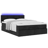 thumbnail of vidaXL Ottomane Bett mit Matratze & LEDs Schwarz 140x200 cm Stoff