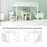 thumbnail of Merax Hochbett 140x200 mit Sicherheitsleiter, Etagenbett aus Massivholz mit Lattenrost geeignet Erwachsene weiß