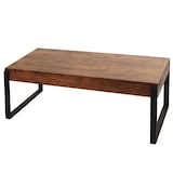thumbnail of Tavolino HWC-L53, tavolino da salotto tavolino da divano, metallo 43x110x64cm ~ rovere selvatico scuro