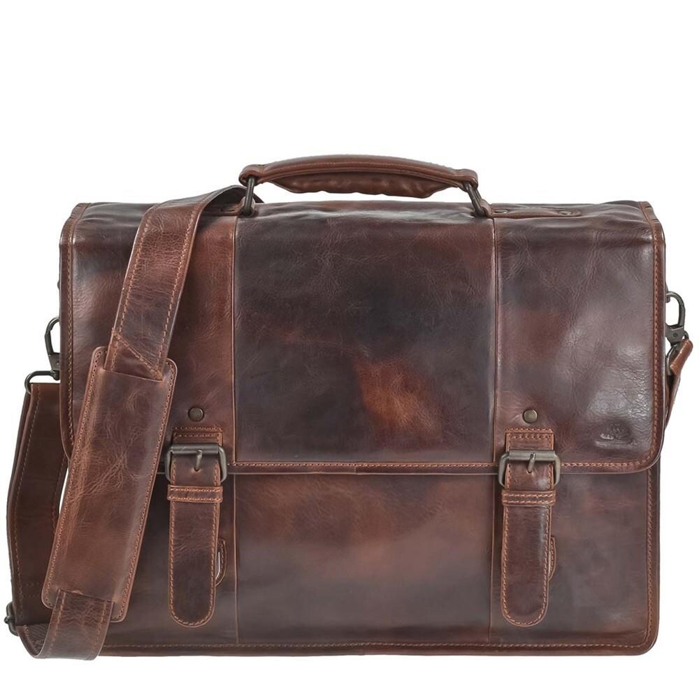 Greenburry Rugged Aktentasche Businesstasche Leder 41x30 cm braun