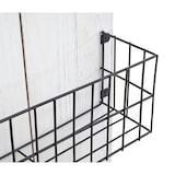 thumbnail of Wandregal HWC-D42, Wandpaneel Holzregal Regal mit Körben, Massivholz ~ weiß shabby, 70x40x10cm