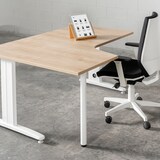 thumbnail of Mesa de escritório Rocada série metal com formato em L à esquerda 160x120 branco / cinzento